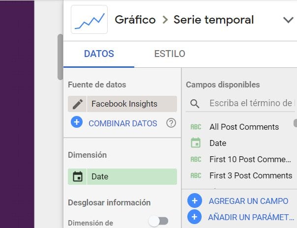 Ordenación de datos de gráficos en Data Studio