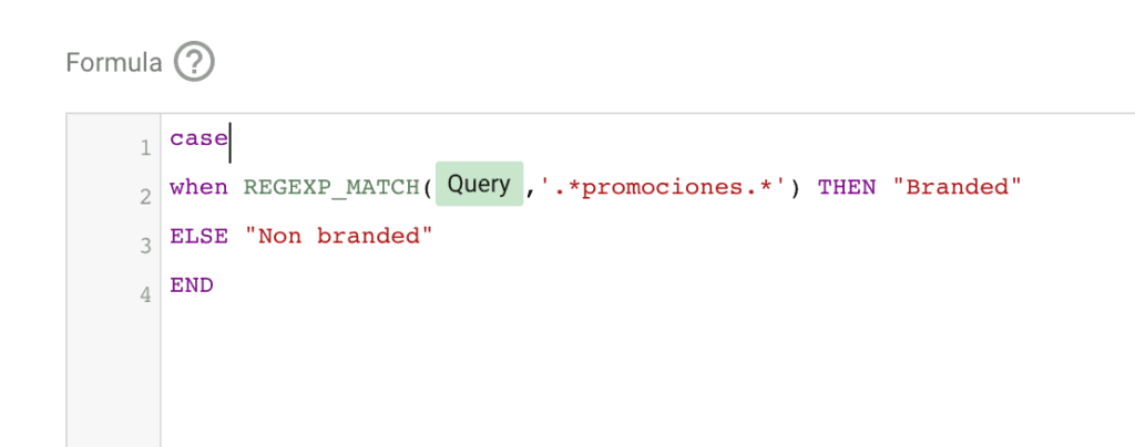 Branded vs non-branded query on data studio