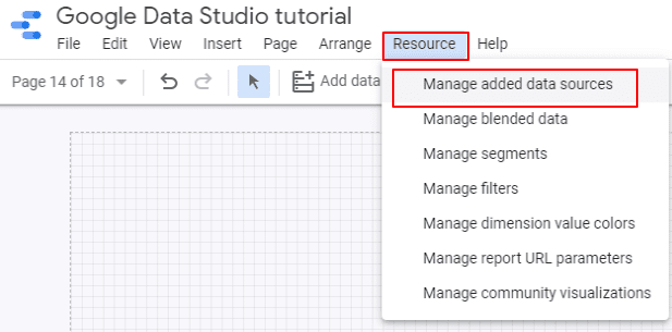 Google data studio: Resource _maintaion other oprtion