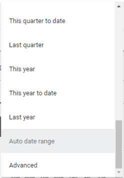 Google data studio-manual range or set an automatic