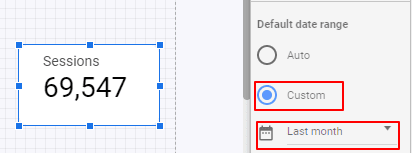 Google data studio-manual range or set an automatic