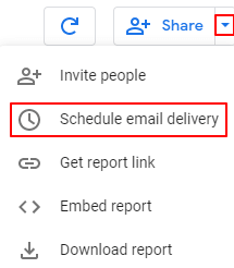Google Data Studio: User management: Schedule report email delivery