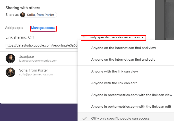 Google Data Studio: User management: sharing your reports-Viewer or Editor permissions