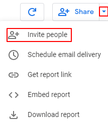 Google Data Studio: User management: sharing your reports-Invite people