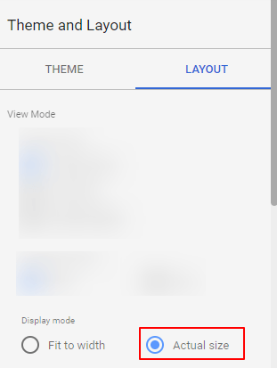 Google Data Studio:page layout actual size
