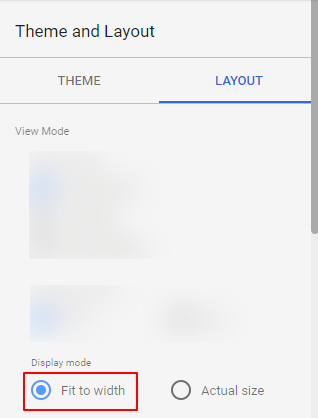 Google Data Studio:page layout-Fit to Width