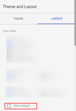 Google Data Studio:page layout -Has margin