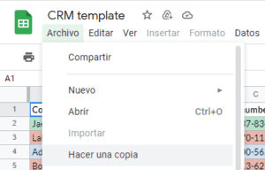 Crea una copia de tu plantilla CMR
