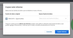 Conecta tu fuente de datos con tu plantilla de Google Data Studio