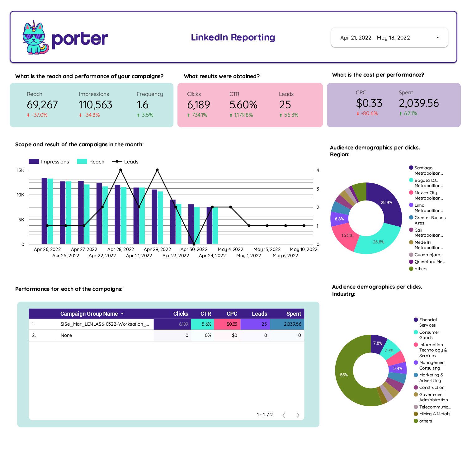 LinkedIn Pages And LinkedIn Ads Report Template