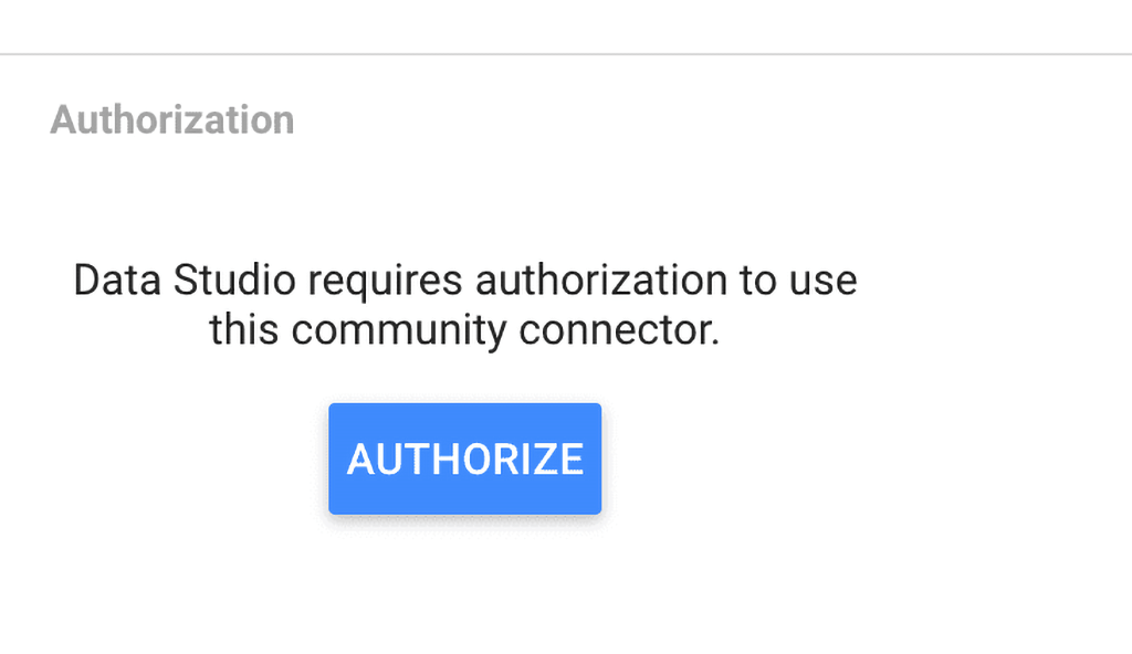 Authorizing a connector on Google Data Studio