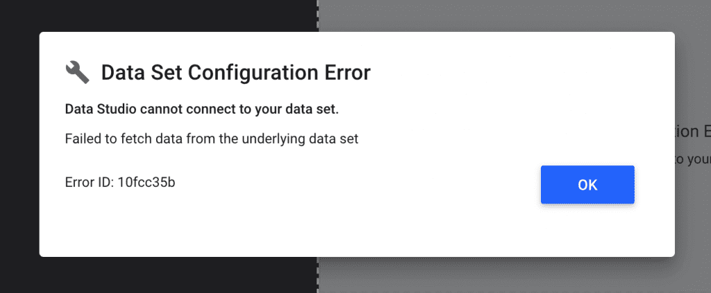 dataset configuration error