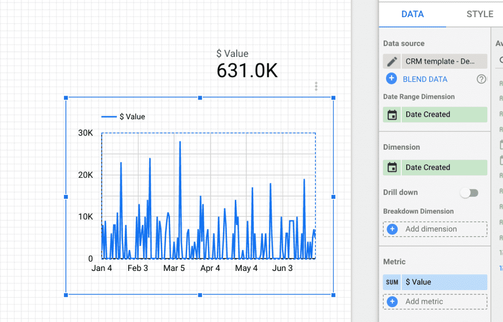Setting up a time series on Google Data Studio