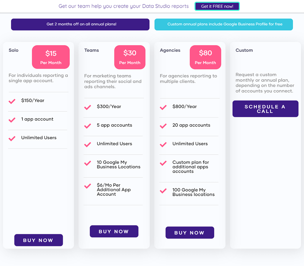 pricing plans offered by Porter Metrics