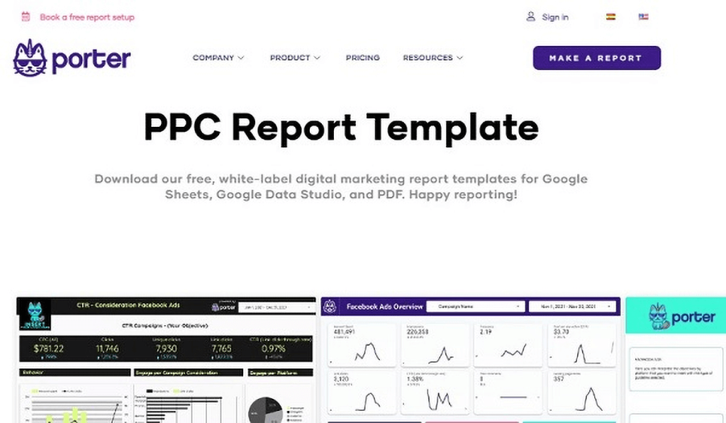 PPC Marketing KPIs-PPC Report of Porter