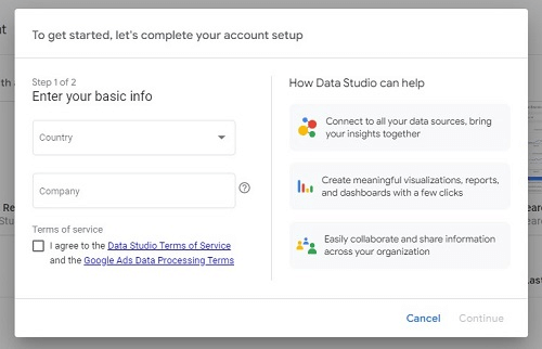 Google data studio-Create