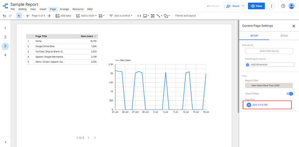 How To Create Filters On Google Data Studio-ADD A FILTER