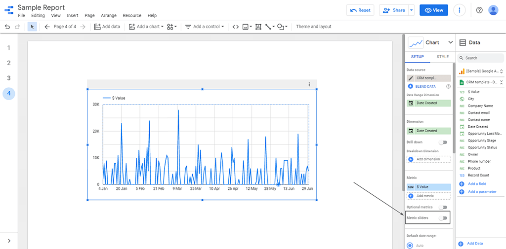 How To Create Filters On Google Data Studio- Metric sliders