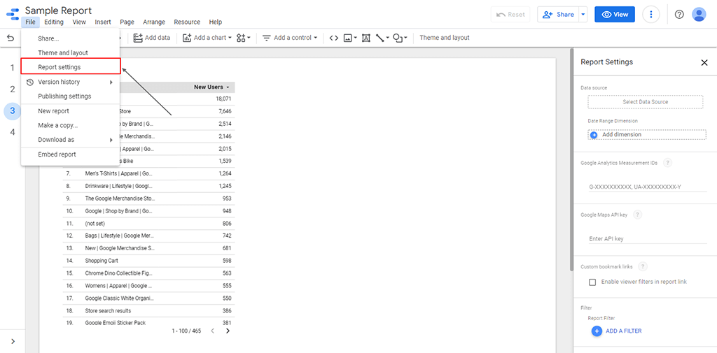 How To Create Filters On Google Data Studio-Report Setting