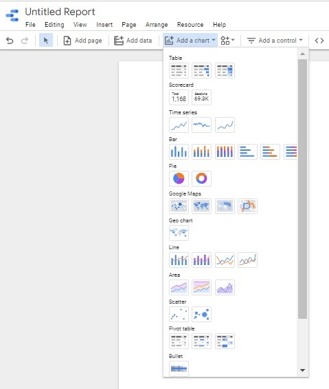 How to use the gauge visualization on google data studio-Add Chart