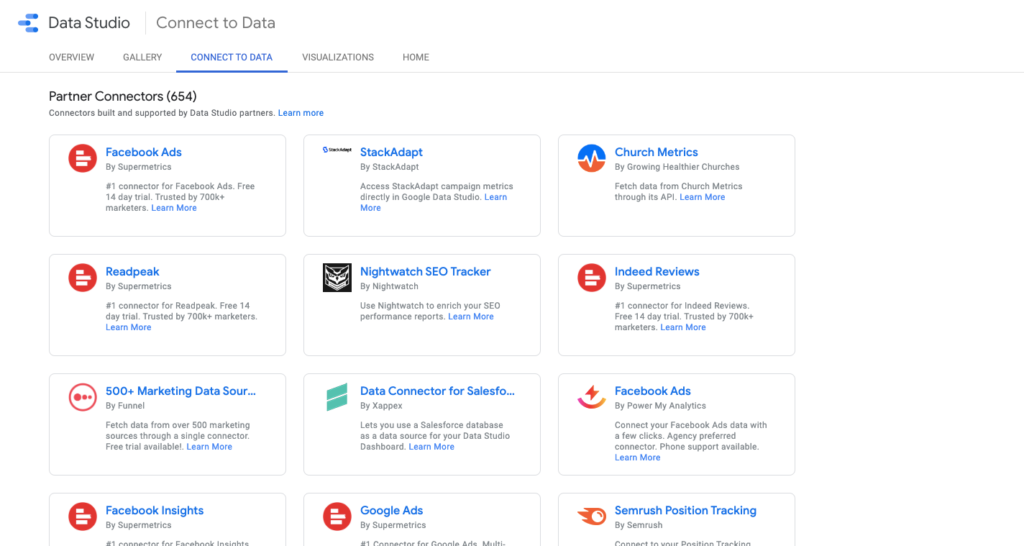 Google Data Studio connectors