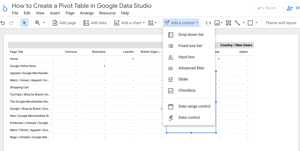 How to Create a Pivot Table in Google Data Studio