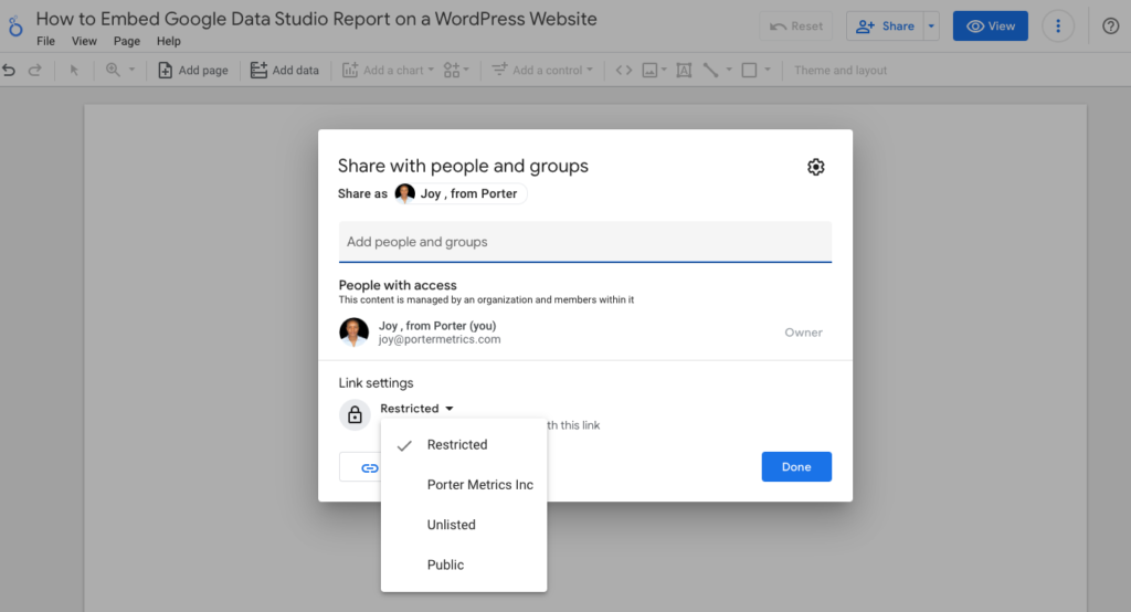 How to Embed Google Data Studio Report on a WordPress Website