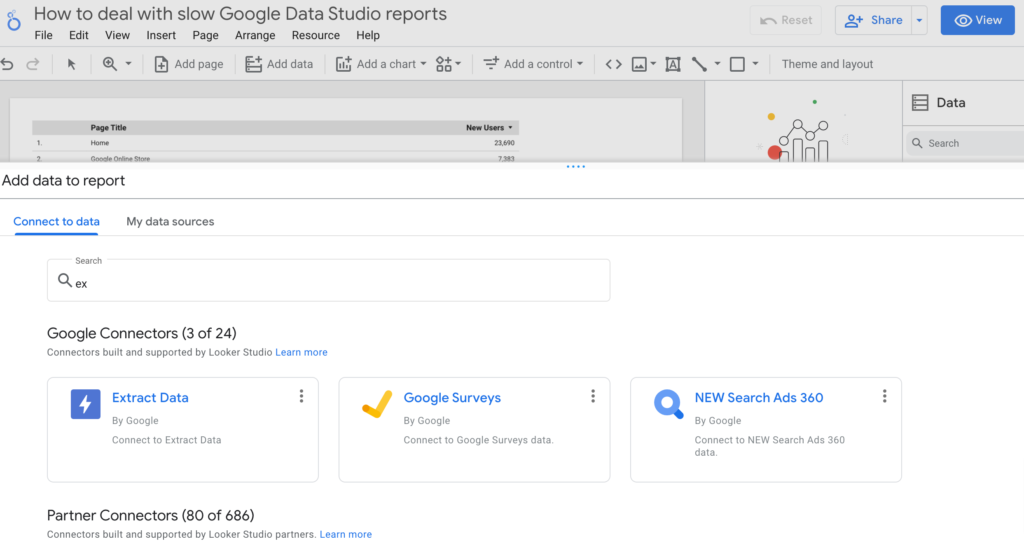 How to Resolve Slow Reports on Data Studio Using Extract Connector