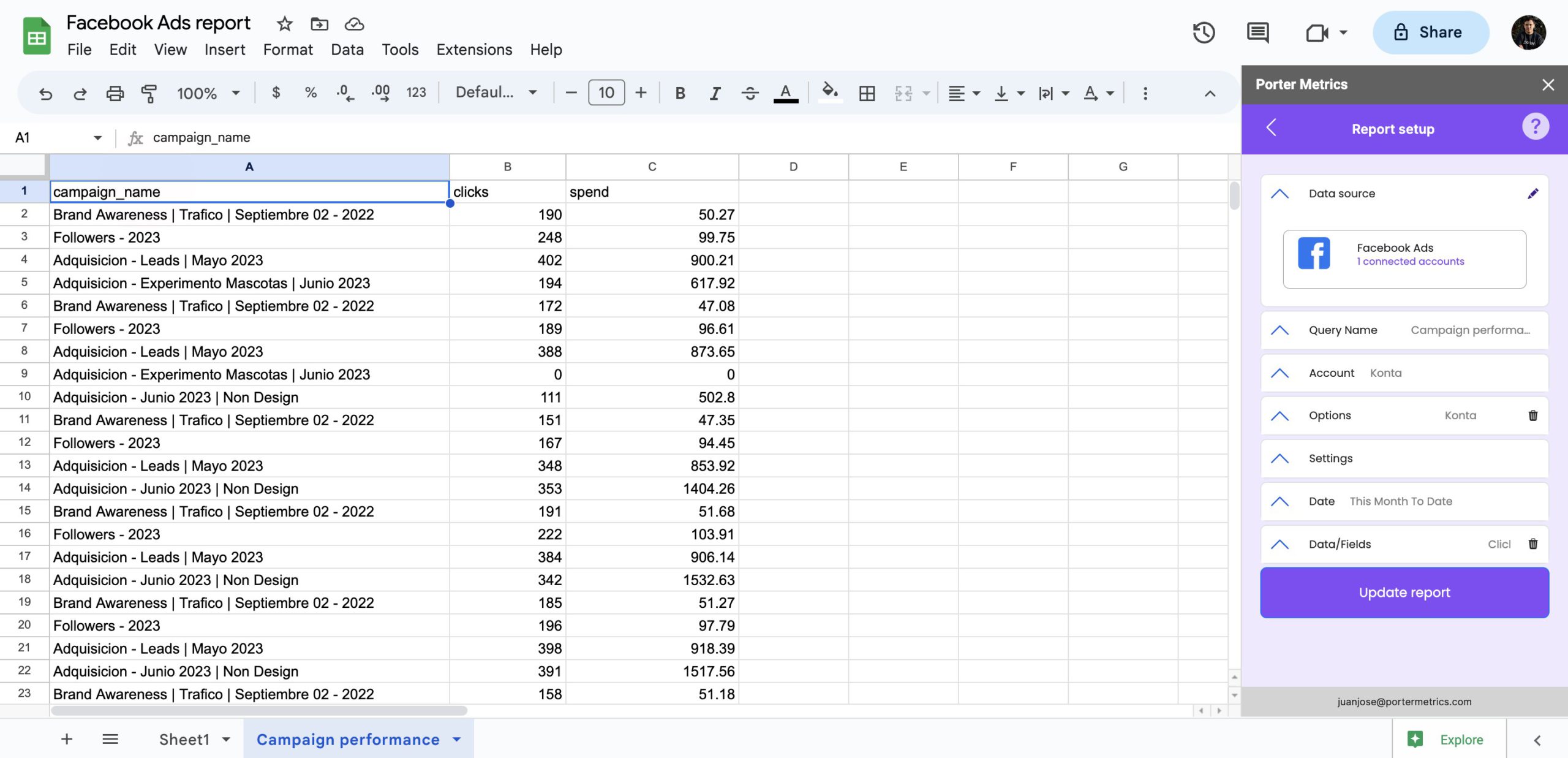 How to create live-updating visualizations using Google Sheets