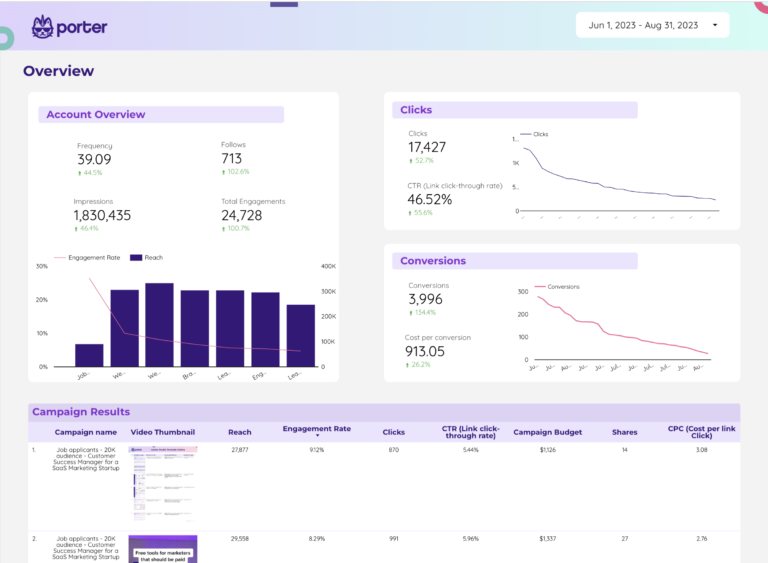 Twitter Ads  Dashboard template on Looker Studio