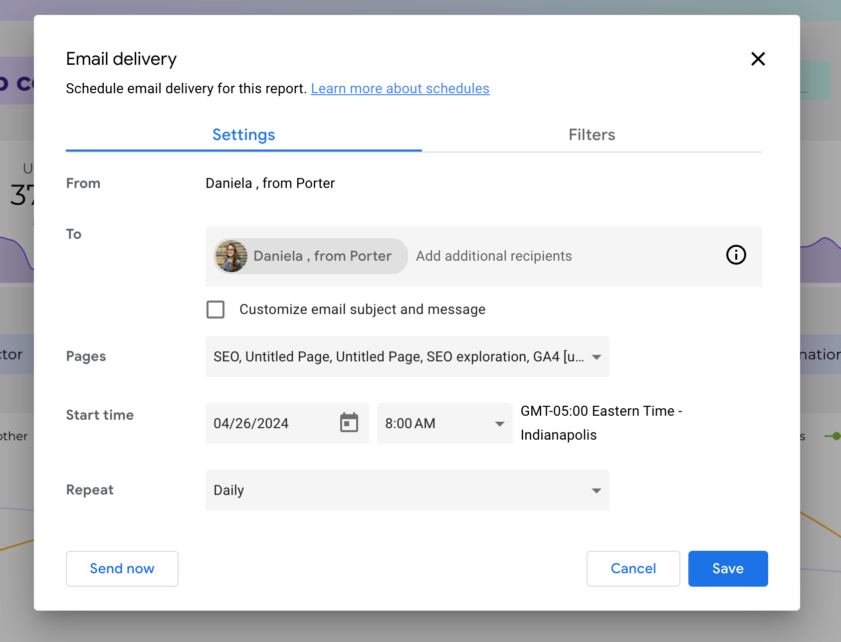 How To Share Google Data Studio Reports With Clients with email delivery