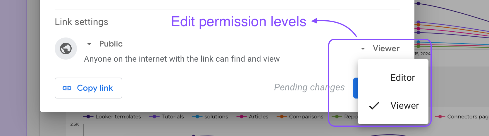 Edit permission levels: view and editor