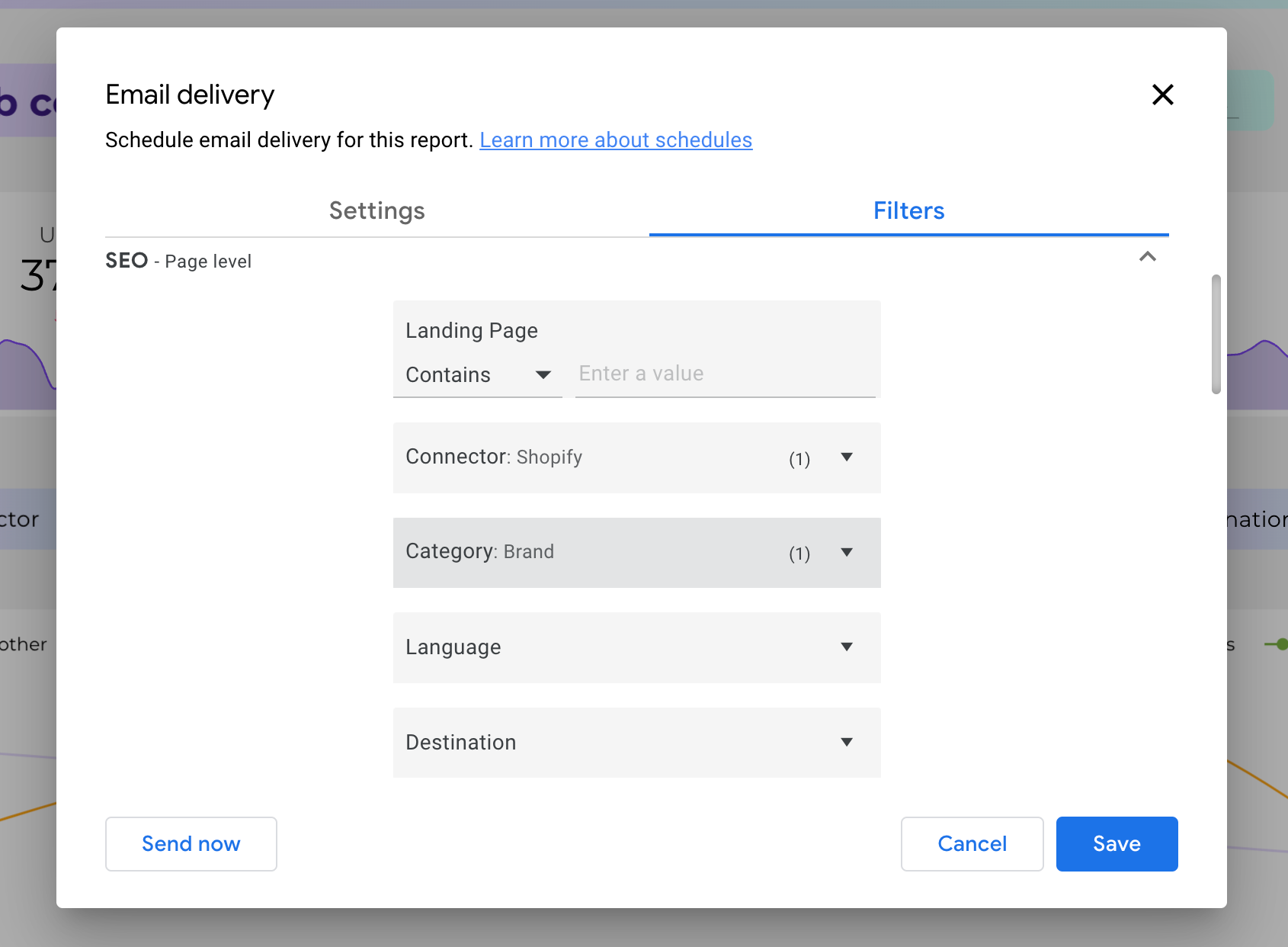 Email delivery filters settings