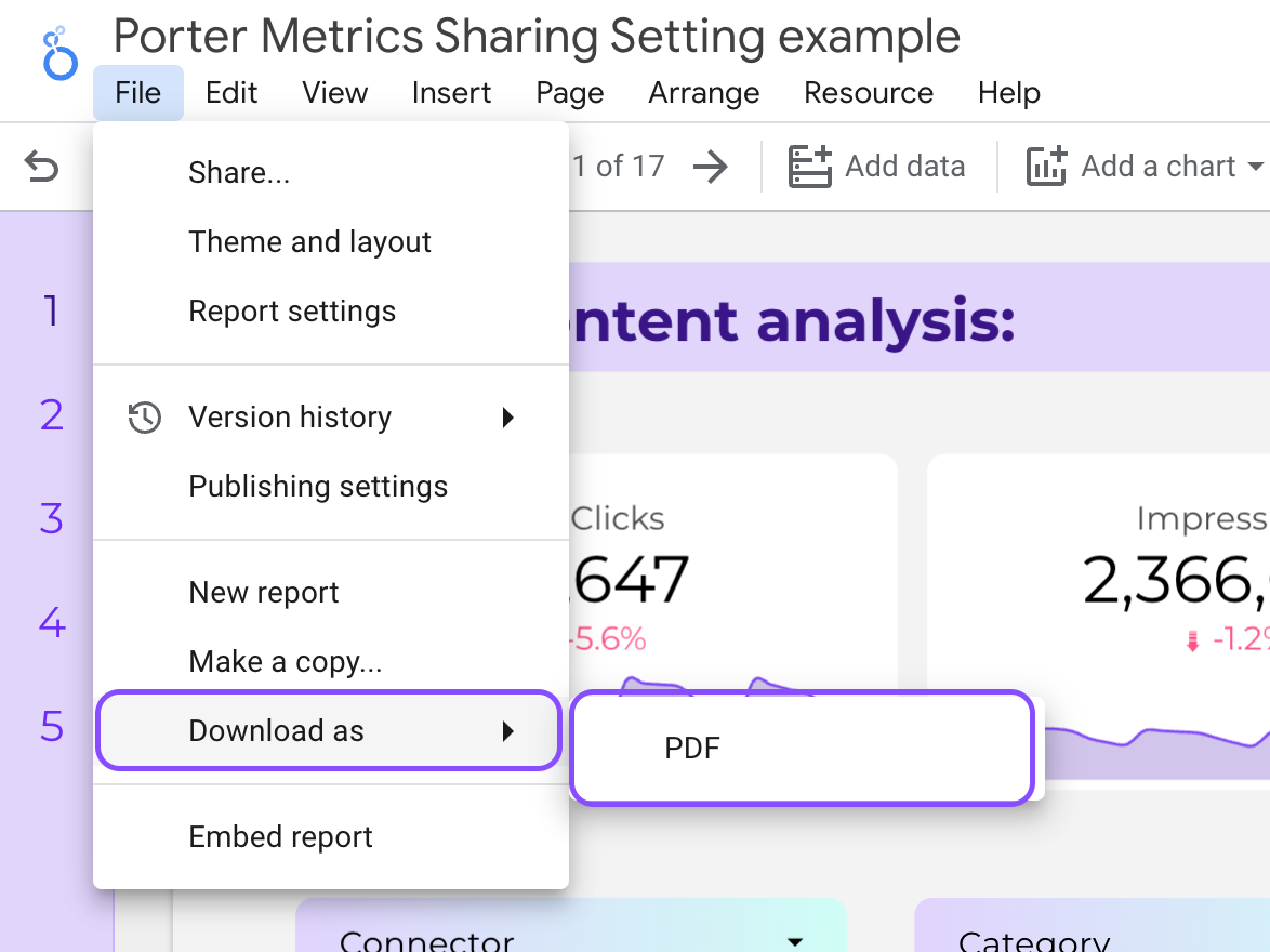 Download Dashboard as a PDF