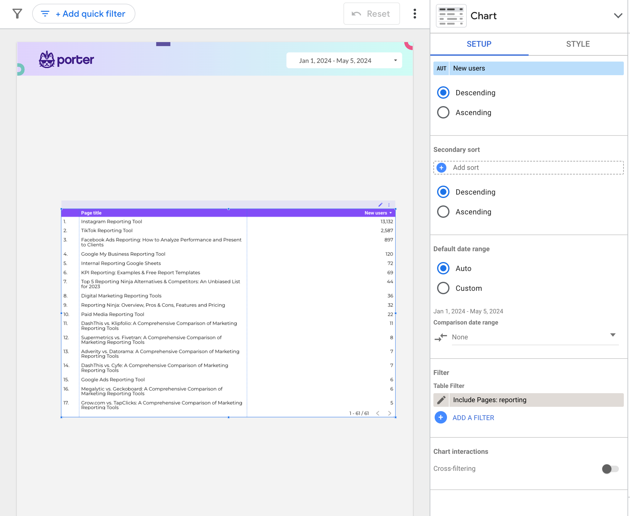 How To Create Filters On Google Data Studio-Filter by Dimension