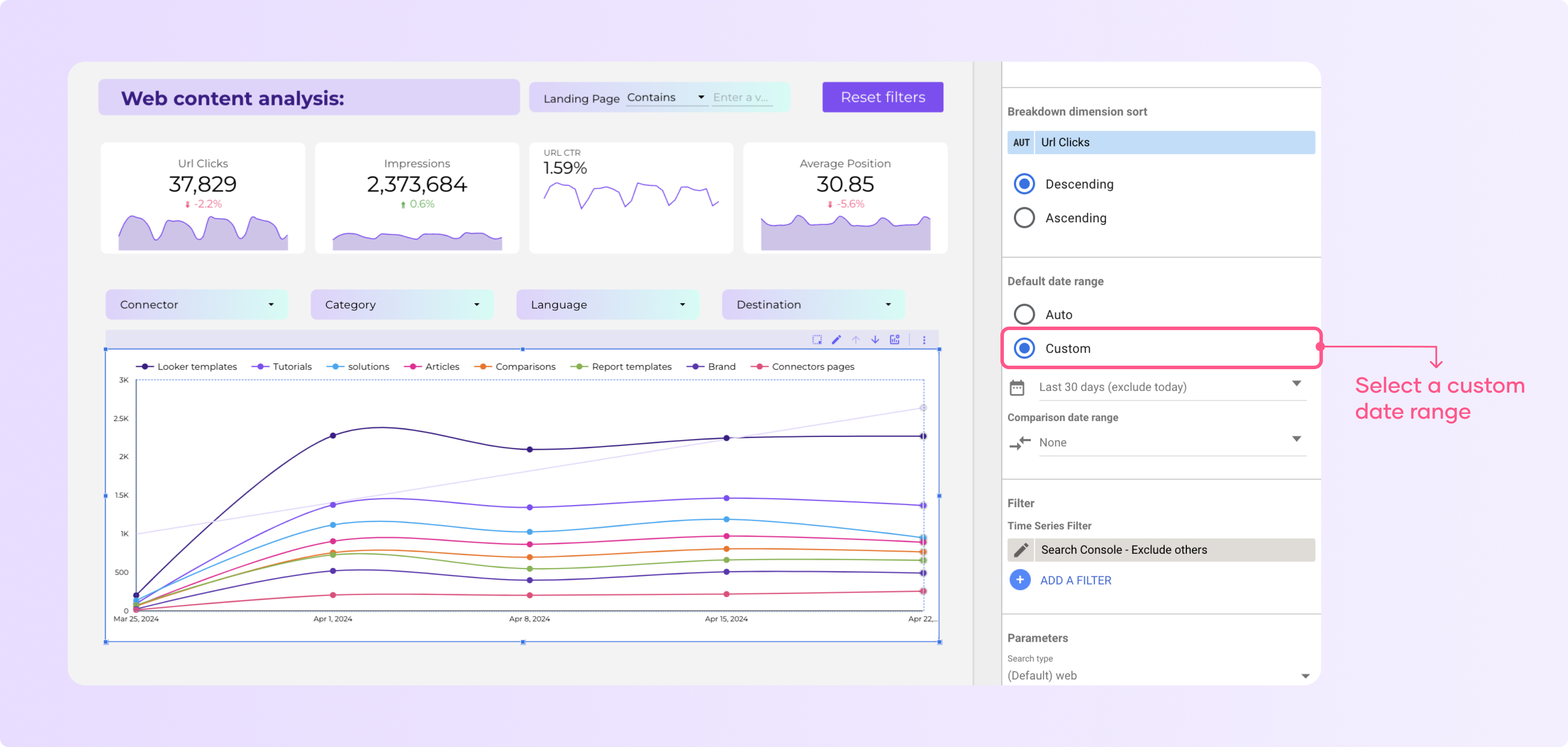 Custom Date Ranges on Looker Studio