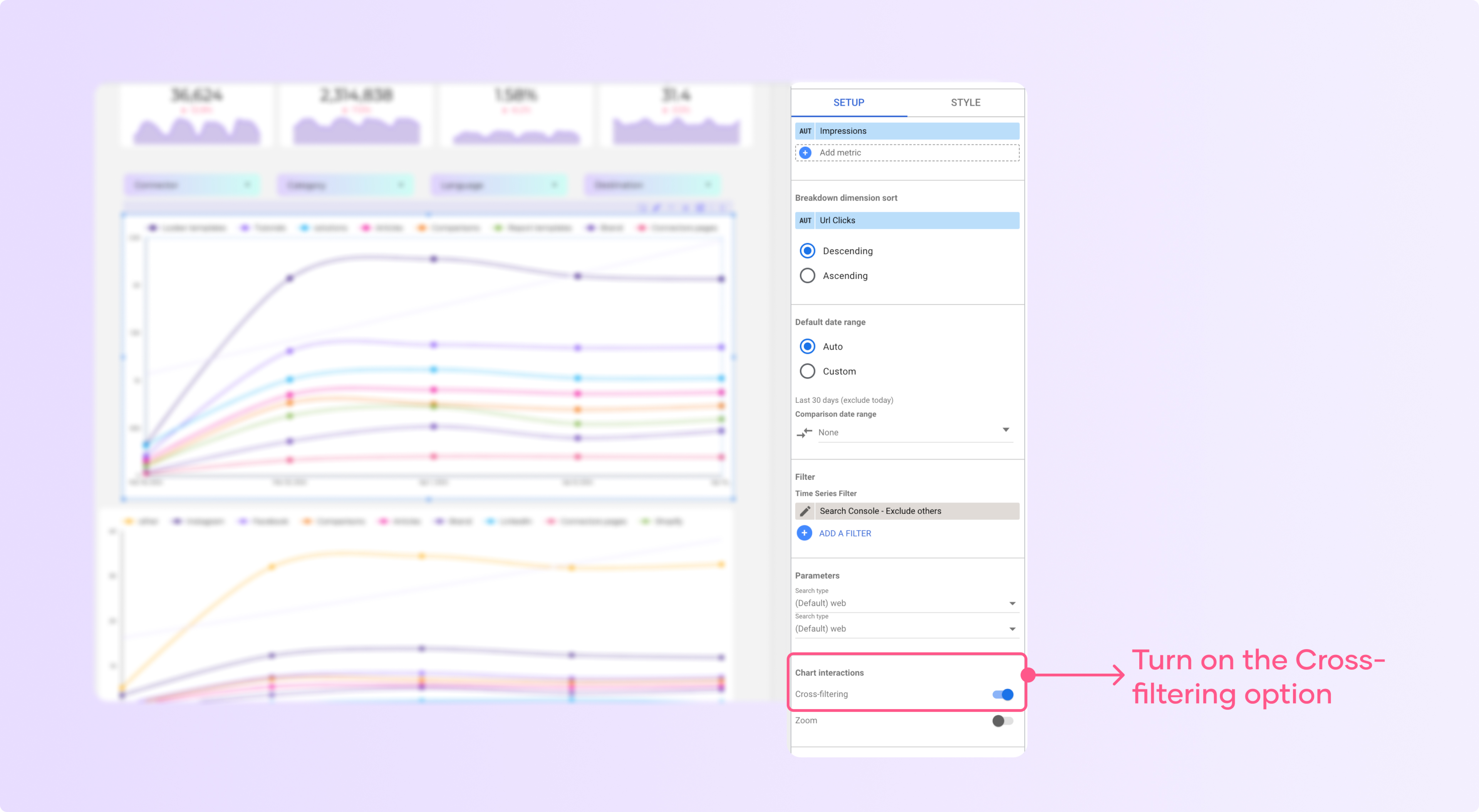 Chart interaction: Cross-filtering 