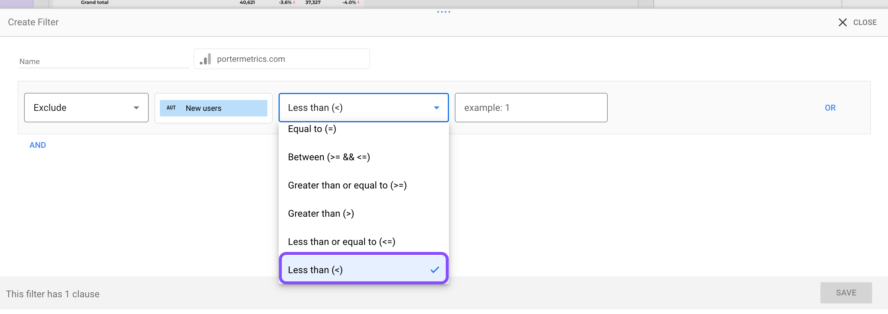 Cómo Crear Filtros en Google Data Studio-Opción de filtro