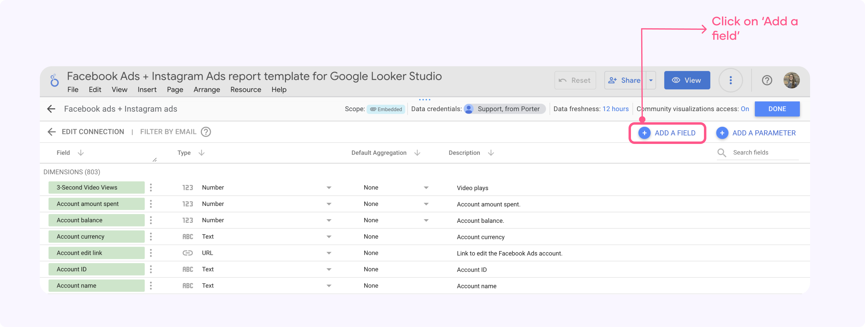 Add a field to create a custom formula