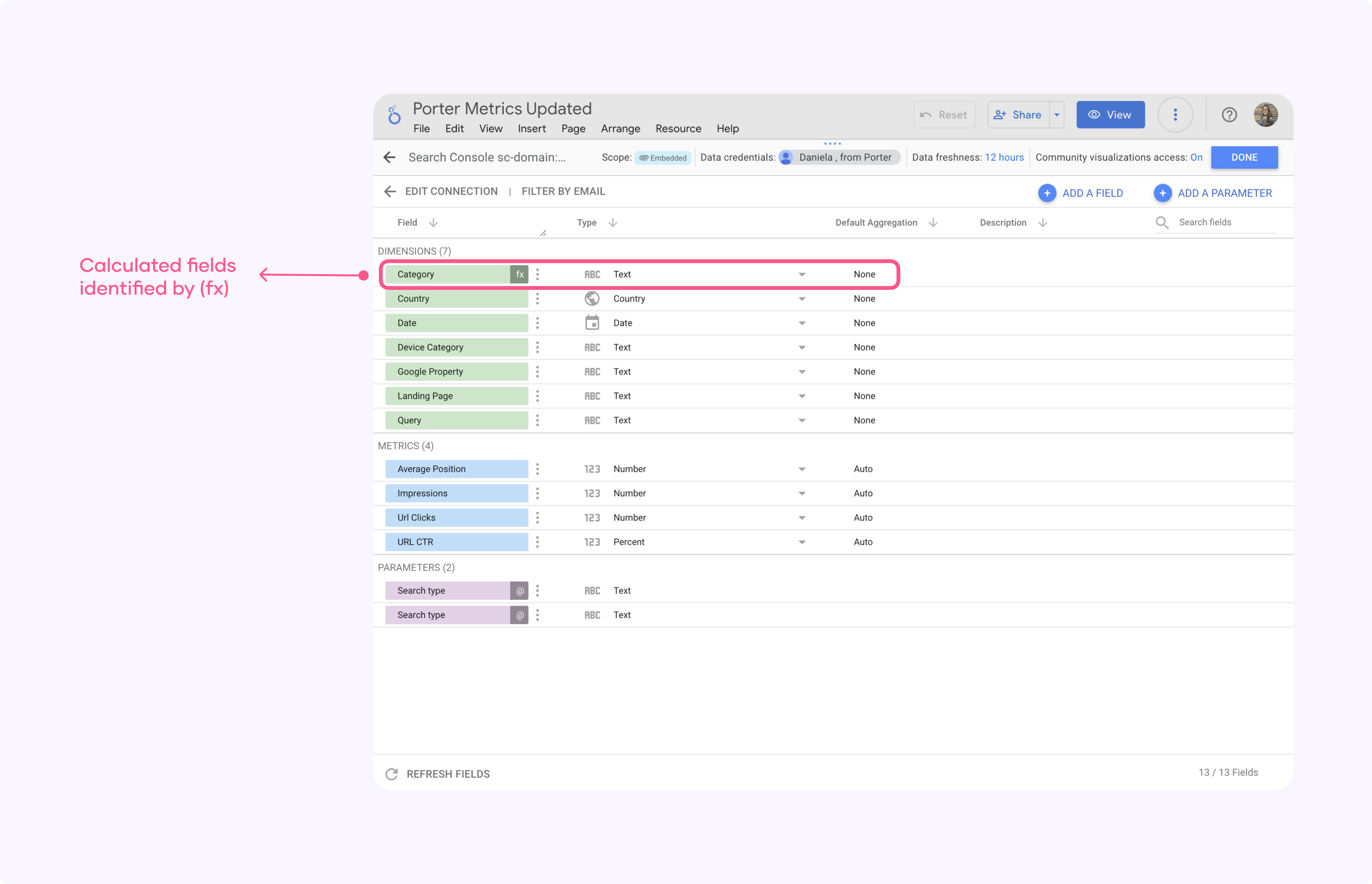 Data Source Calculated Fields