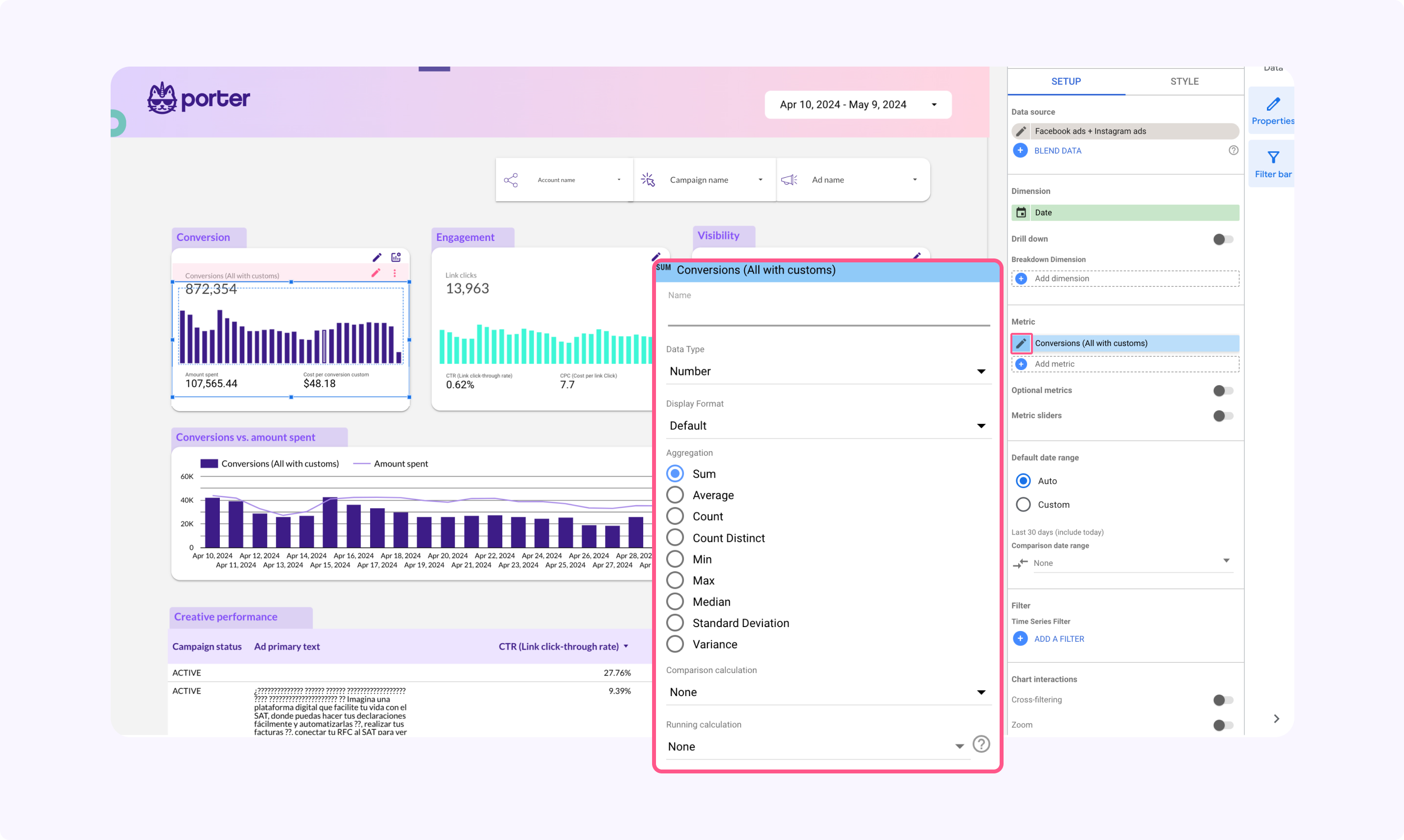 Looker Studio aggregations