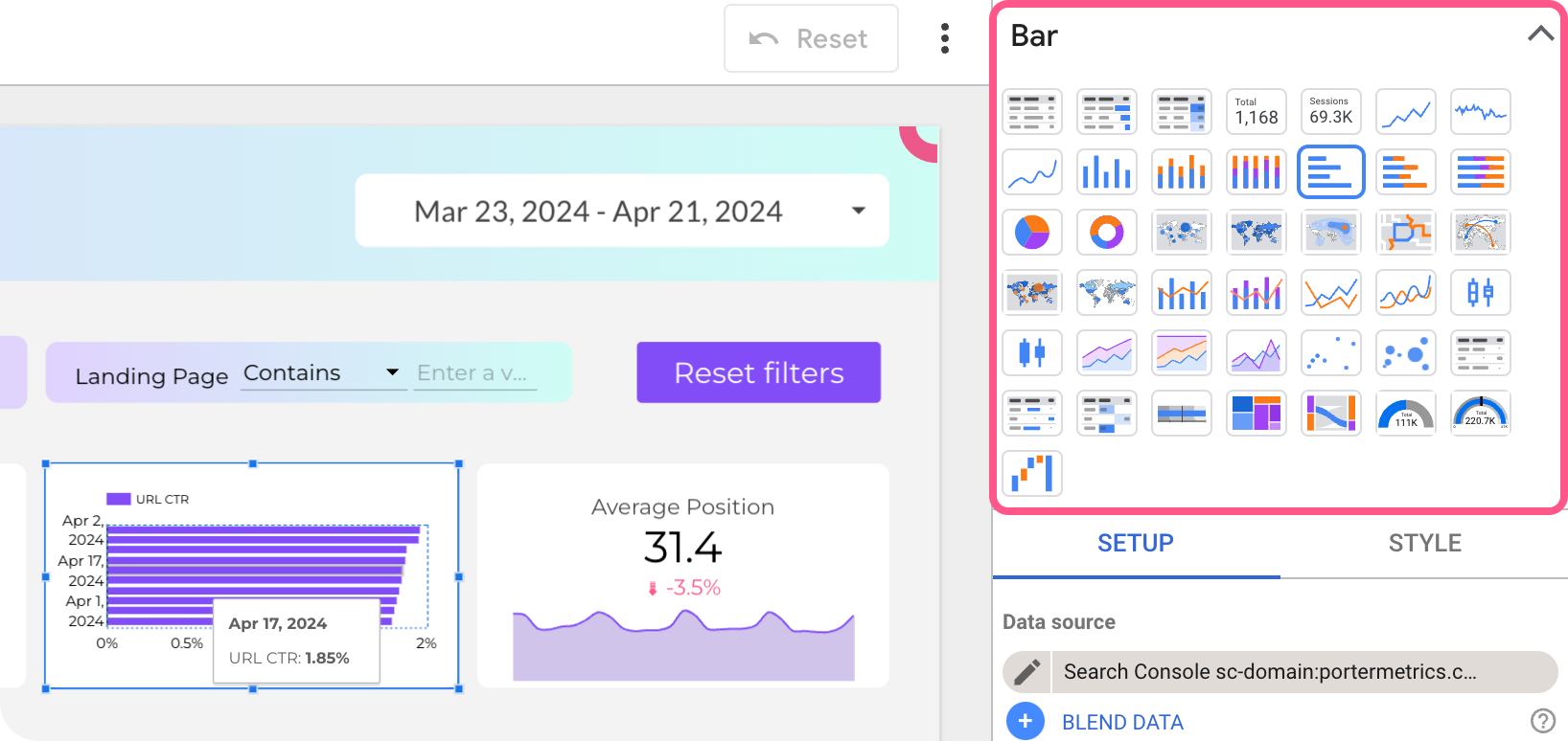 Select a new chart type 