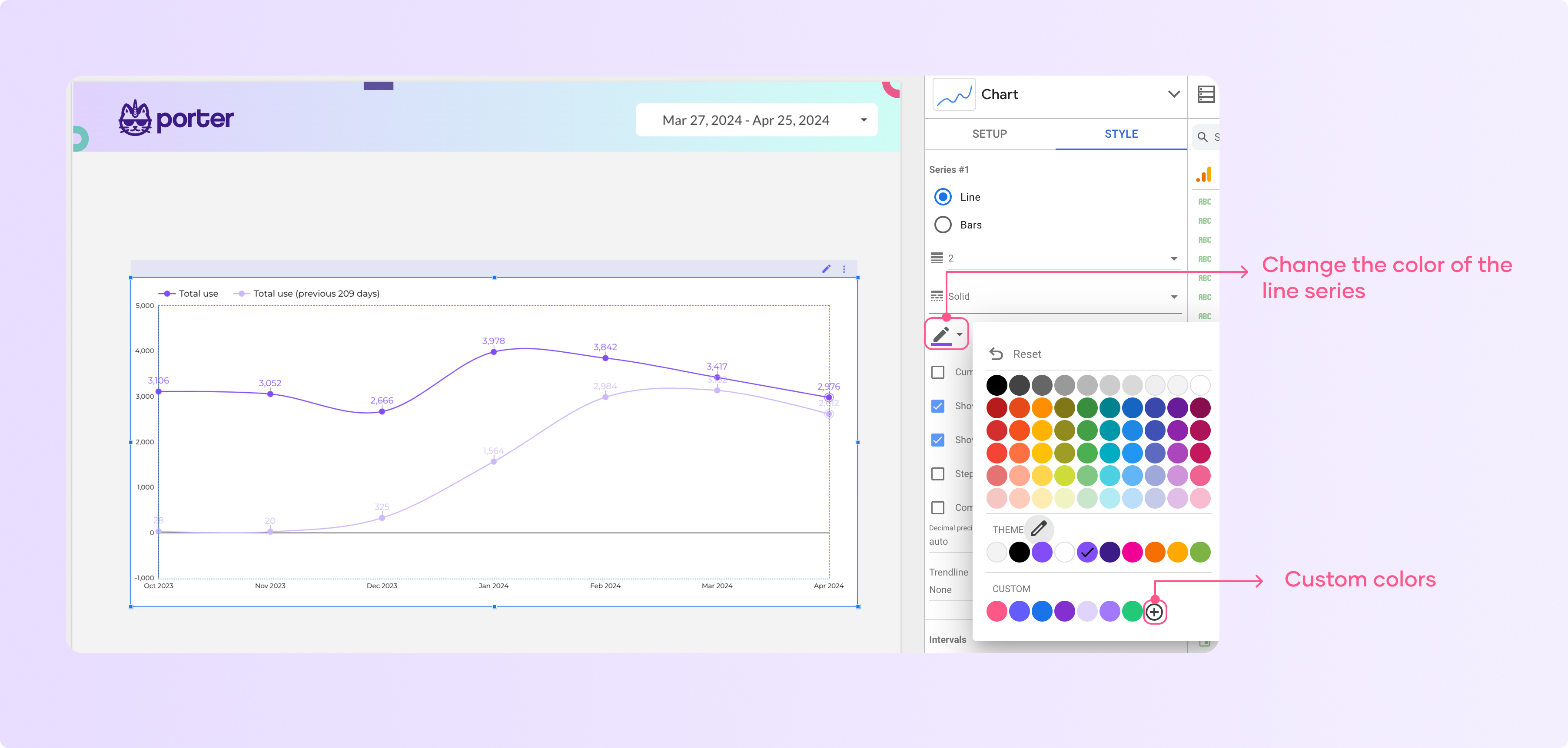 How to change a chart color