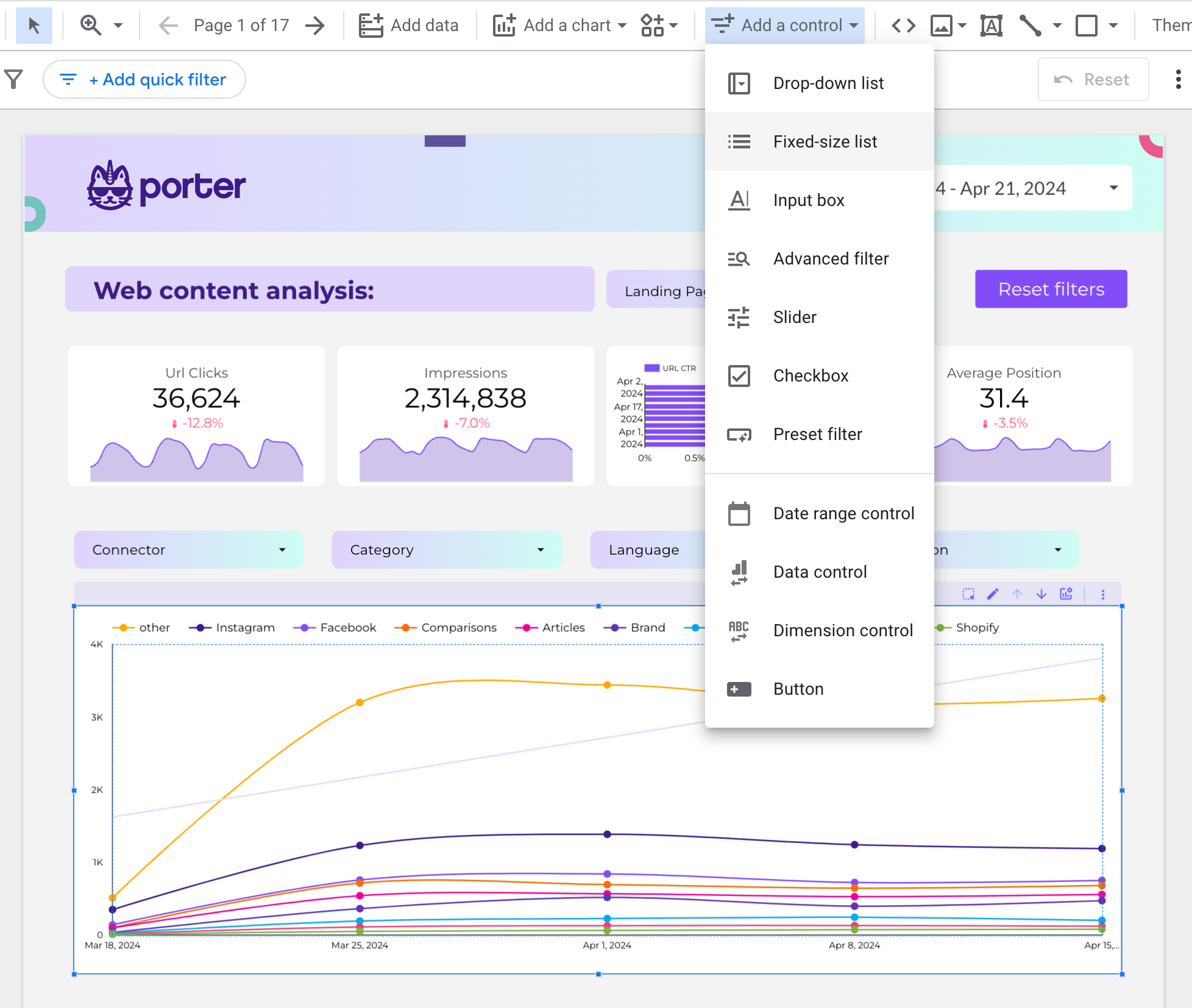 Looker Studio controls