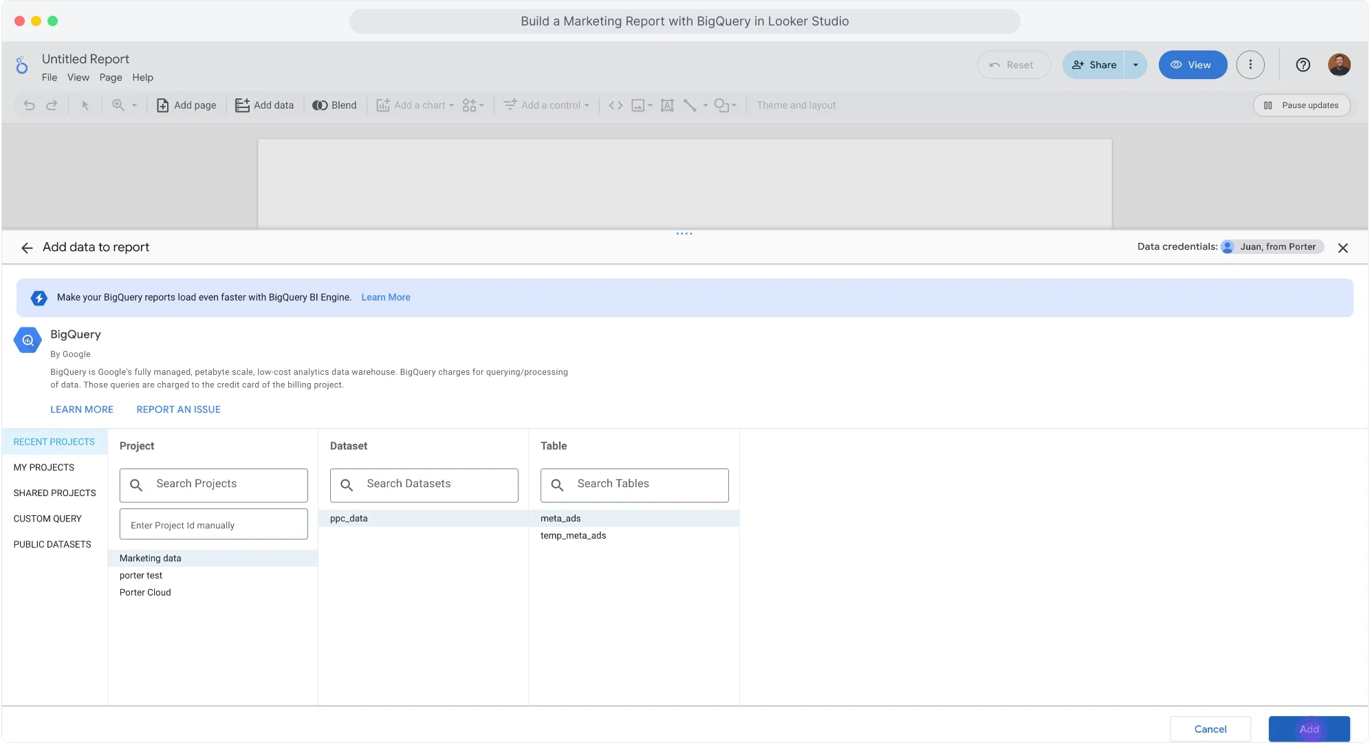 Conexión de BigQuery a Looker Studio