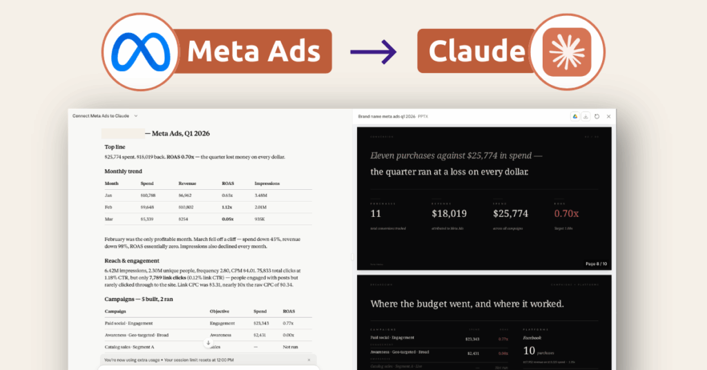 Connect Meta Ads to Claude in 4 ways without getting banned — Porter Metrics tutorial cover