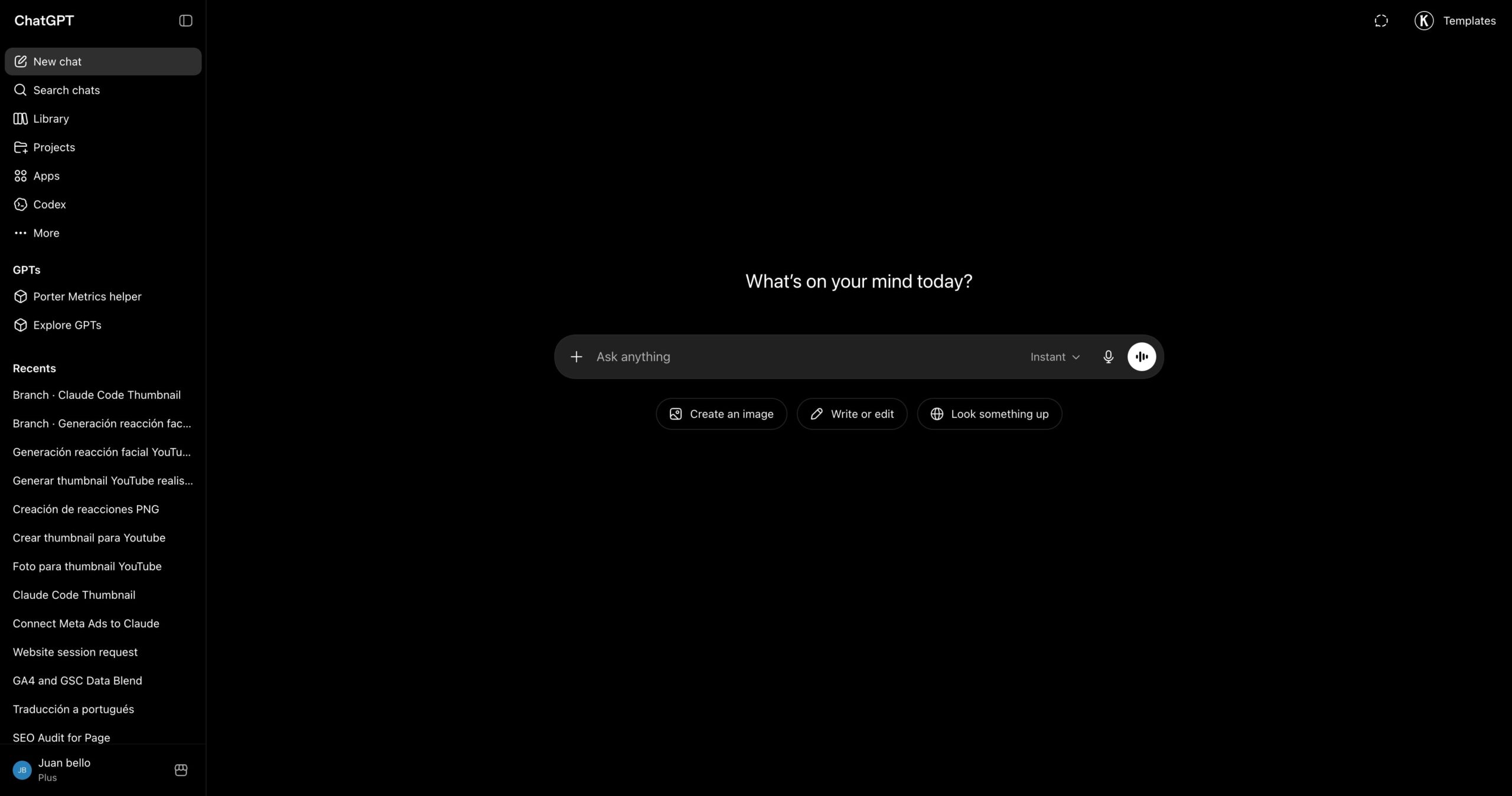 A new ChatGPT chat ready to start