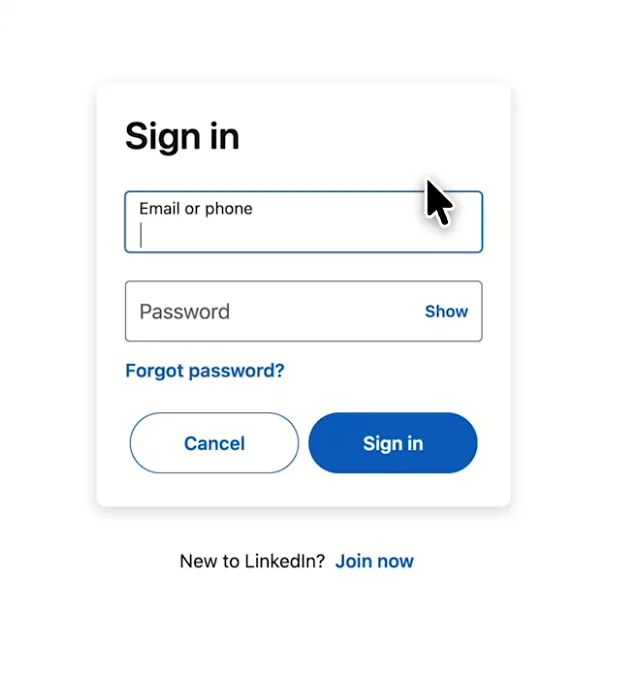 LinkedIn sign-in screen you see when you connect LinkedIn Ads to Porter